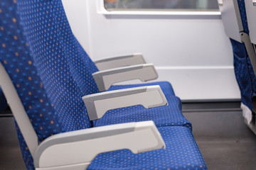 close view of high speed train seat