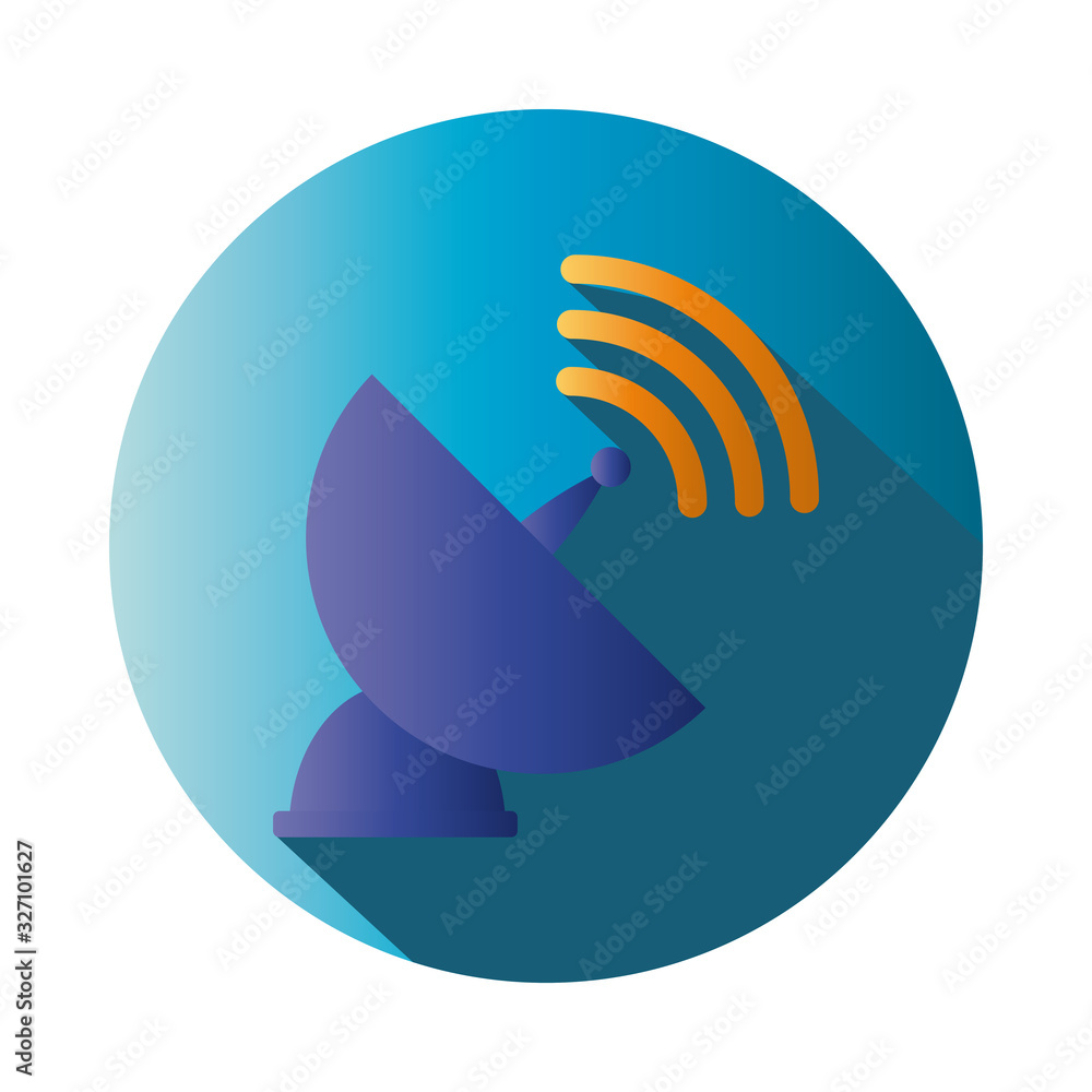 Poster isolated antenna block gradient style icon vector design