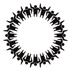 Teamwork group people logo vector in black