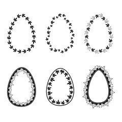 Easter egg with marijuana  leaves vector illustration