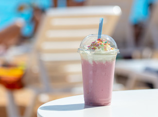 Fruit cocktail with ice cream