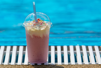 Fruit cocktail with ice cream