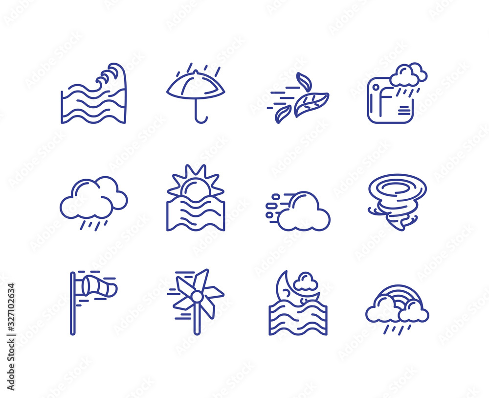 Canvas Prints weather icon set, line style design