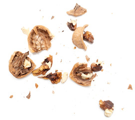 Walnuts isolated on a white background