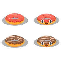 delicious donuts cartoon vector design