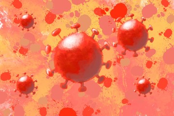 Corona virus on abstract background