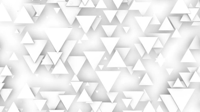 The smooth movement of white triangular shapes vertically in dim light. Seamless loop.