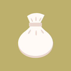 Chinese dumpling flat illustration on color background. chinese cuisine. asian traditional food and culinary vector. can use for resto, resturant, banner, logo, poster. Eastern traditional dumpling