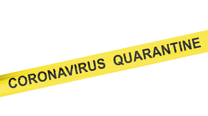 Coronavirus yellow cordon tape