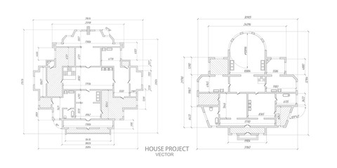 Architectural plan,technical project .House plan project .Engineering design .Industrial construction of houses .Vector , illustration.	