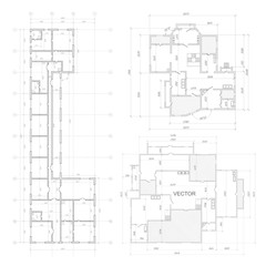 Architectural plan,technical project .House plan project .Engineering design .Industrial construction of houses .Vector , illustration.	