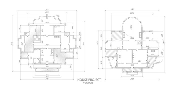 Architectural plan,technical project .House plan project .Engineering design .Industrial construction of houses .Vector , illustration.	