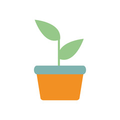 Isolated plant inside pot flat style icon vector design