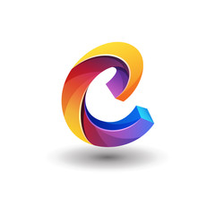 modern colorful initial Letter C logo design vector template
