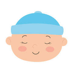 face of cute little baby boy isolated icon vector illustration design