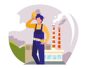 technician man in uniform with equipment