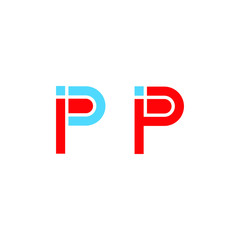 Initial letter ip vector logo. Letter p icon. Stock illustration