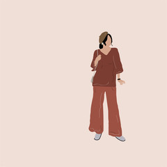 watercolor fashion illustration, watercolor model on a white background, designer fashion illustration