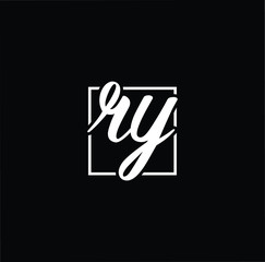 Initial based modern and minimal Logo. RY YR letter trendy fonts monogram icon symbol. Universal professional elegant luxury alphabet vector design - obrazy, fototapety, plakaty