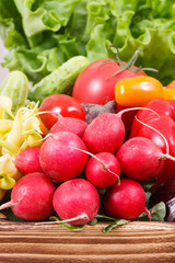 Fresh vegetables as healthy ingredients containing vitamins and minerals using for cooking dishes