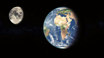 Earth and moon viewed from space