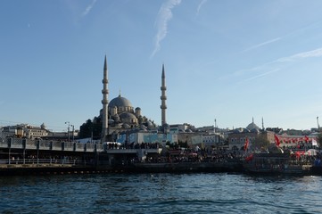 Eminenu Golden Horn Marina at Galata Bridge in Istanbul