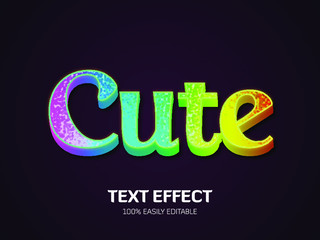Modern 3d text effect and editable font style
