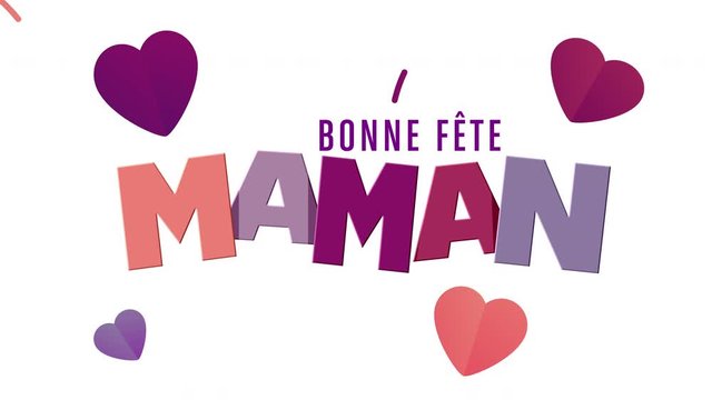 bonne f&ecirc;te maman, coeur animation 4K