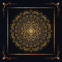 Luxury mandala background with golden arabesque pattern