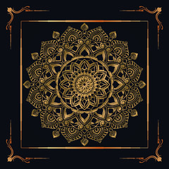 Luxury mandala background with golden arabesque pattern