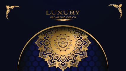 Luxury mandala background with golden arabesque pattern