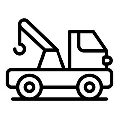 Fototapeta na wymiar Highway tow truck icon. Outline highway tow truck vector icon for web design isolated on white background