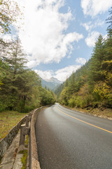 Fototapeta premium Travel in China. Early morning at jiuzhaigou scenic spot, sichuan province, China.