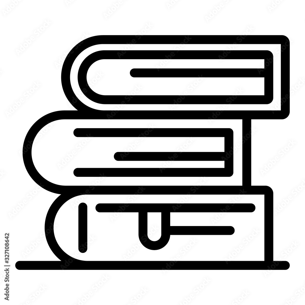 Poster stack of books icon. outline stack of books vector icon for web design isolated on white background