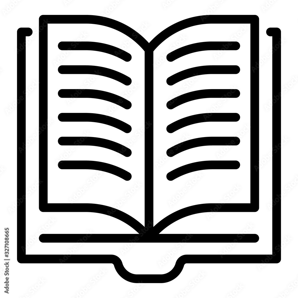 Poster open book icon. outline open book vector icon for web design isolated on white background