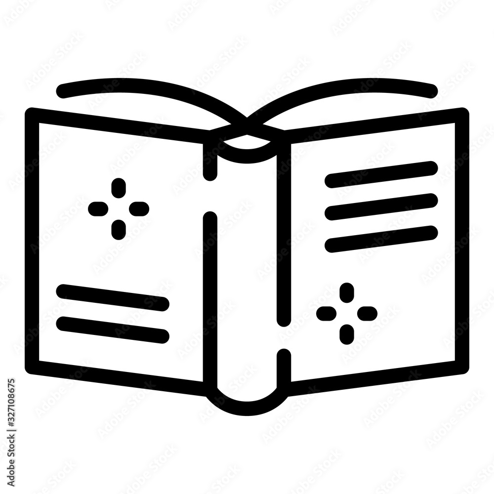 Poster open book cover forward icon. outline open book cover forward vector icon for web design isolated on