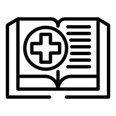 Obraz premium Medical book icon. Outline medical book vector icon for web design isolated on white background