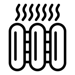 Heating batteries icon. Outline heating batteries vector icon for web design isolated on white background