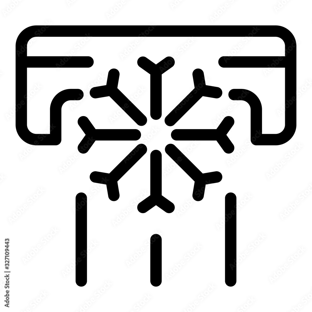 Poster air conditioning and snowflake icon. outline air conditioning and snowflake vector icon for web desi