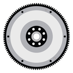 Car flywheel. Transmission parts. Vector illustration