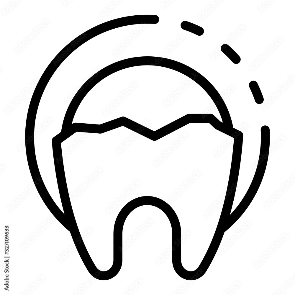 Poster broken tooth icon. outline broken tooth vector icon for web design isolated on white background