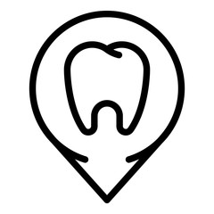 Tooth at checkpoint icon. Outline tooth at checkpoint vector icon for web design isolated on white background