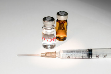 Coronavirus COVID-19 vaccine.Medical Concept of composite photo of Coronavirus Outbreak.