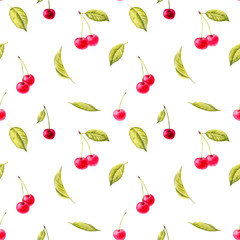 seamless pattern with branches of cherry tree