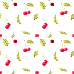seamless pattern with branches of cherry tree