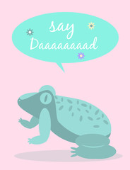 Baby cards for Baby shower. Frog. Postcard or party templates in blue and pink with charming animals.
