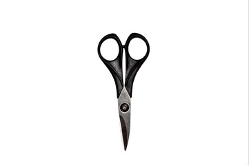 Black scissors isolated on white background