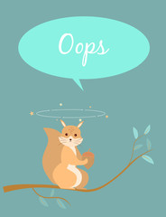 Baby cards for Baby shower. Squirrel. Postcard or party templates in blue and pink with charming animals.