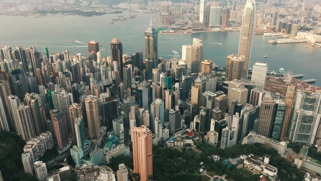 Hong Kong aerial view from Victoria Peak China