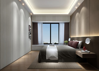 3D rendering bed room, so comfortable